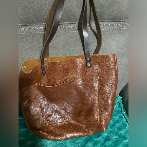 Portland Leather Handbags - Portland leather tote bag Cognac color